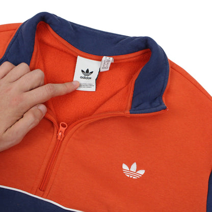 Adidas Navy/Orange 1/4 Zip Sweatshirt (M)