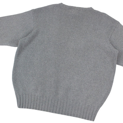 00s Polo Ralph Lauren Grey Heavy Knit Jumper (XL)