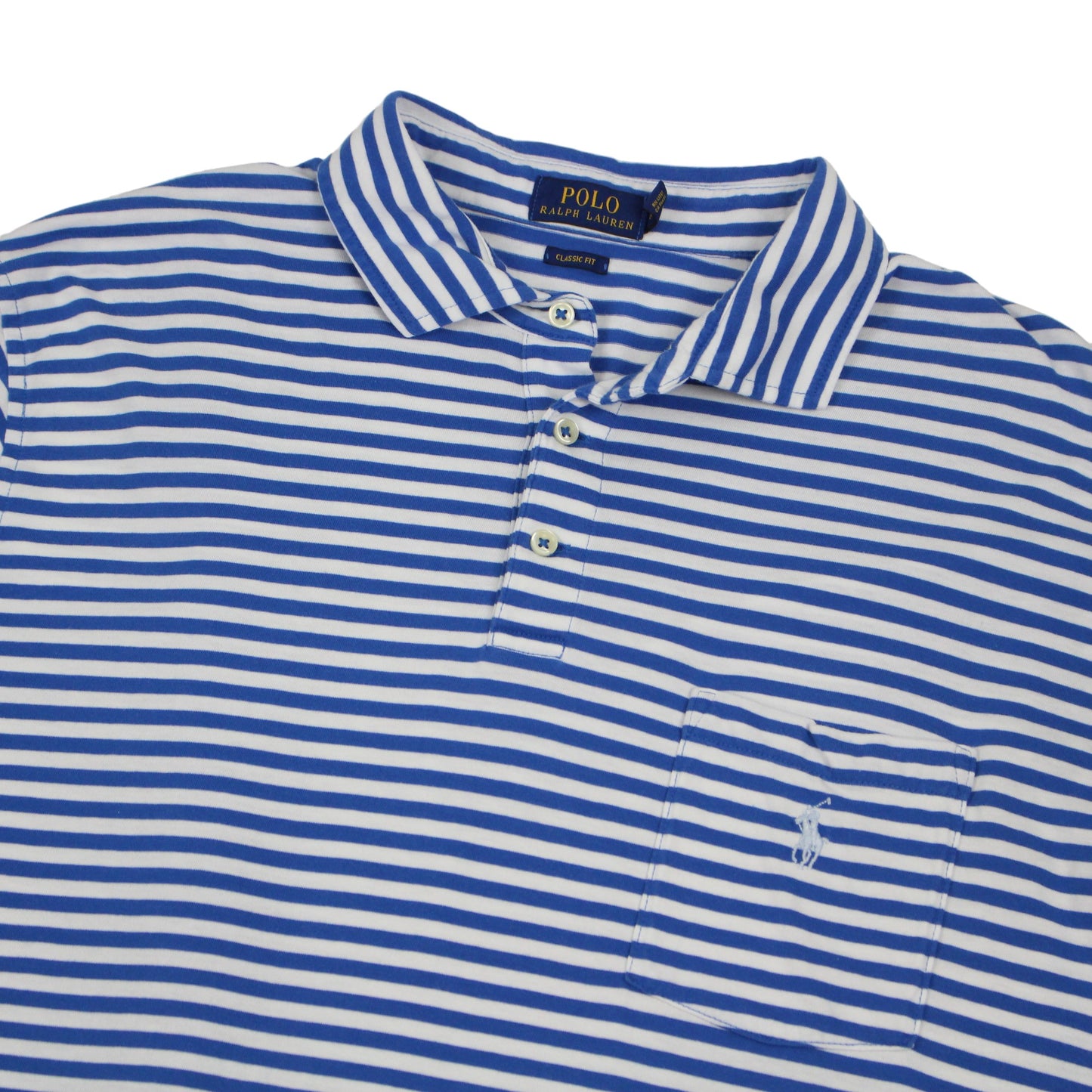 Polo Ralph Lauren Blue/White Polo Top (XL)