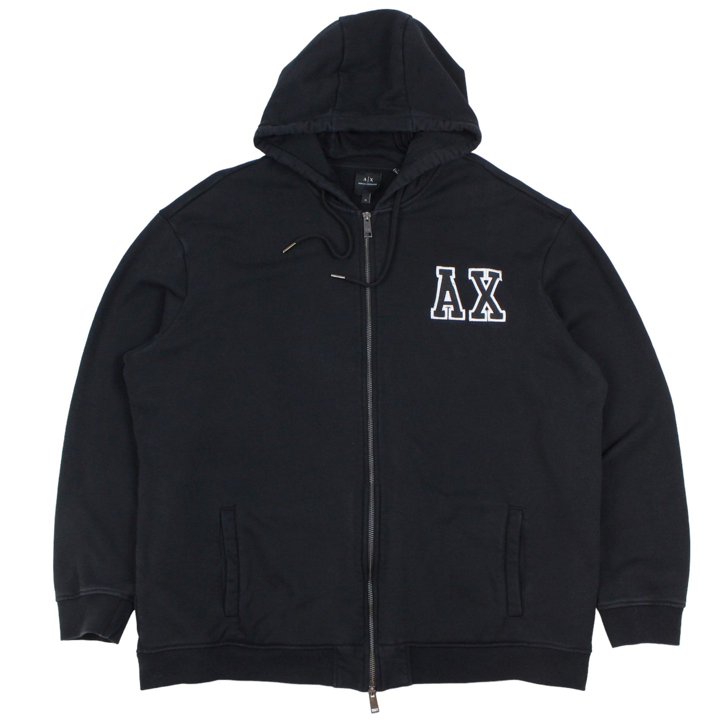 Armani Exchange Black Embroidered Hoodie (XXL)