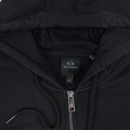 Armani Exchange Black Embroidered Hoodie (XXL)