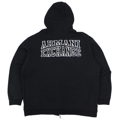 Armani Exchange Black Embroidered Hoodie (XXL)