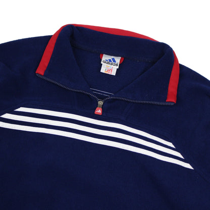 90s Adidas Navy 1/4 Zip Fleece (XXL)