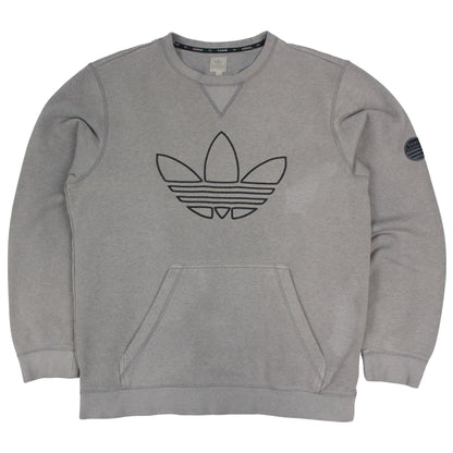 00s Adidas Grey Embroidered Sweatshirt (M)