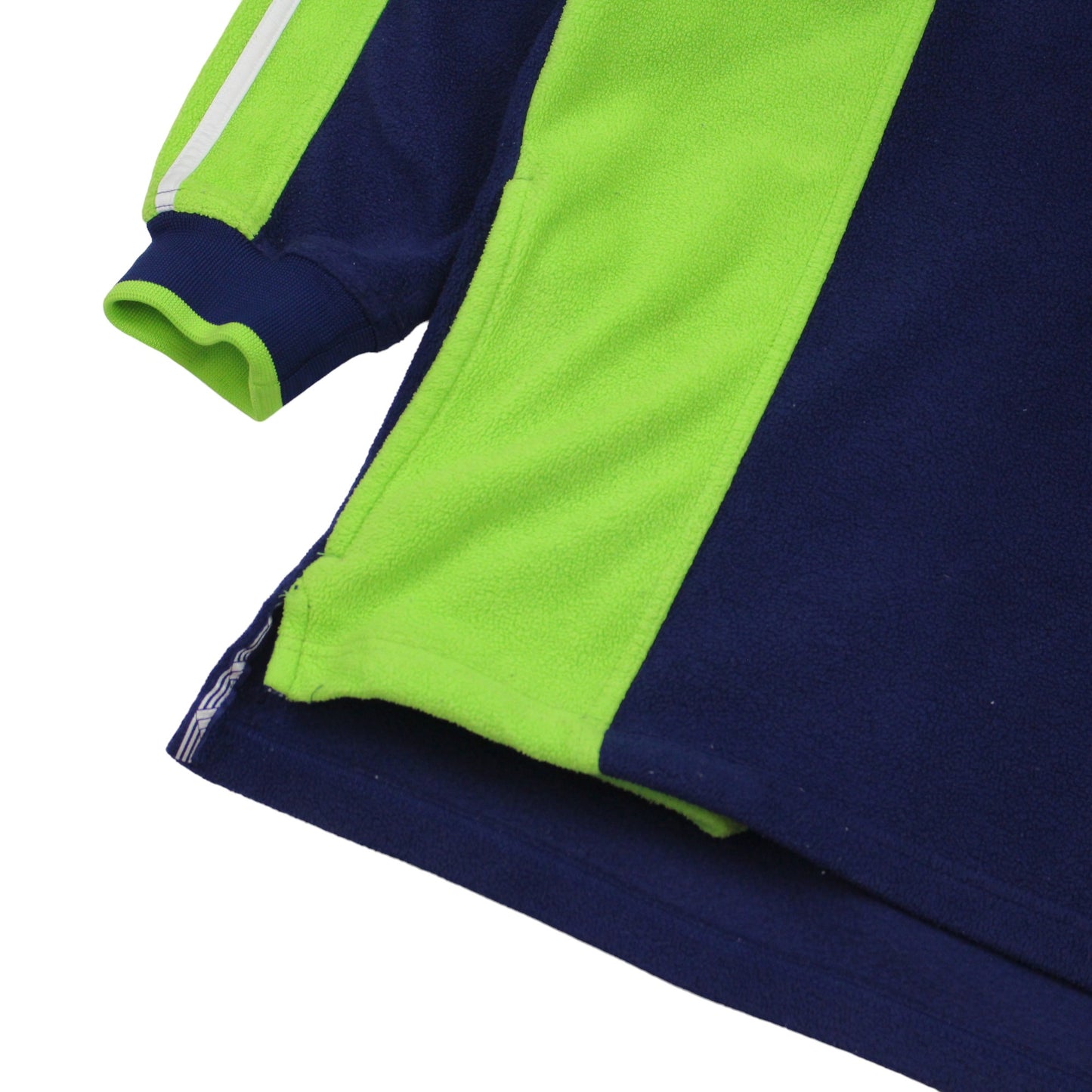 90s Adidas Navy/Green 1/4 Zip Fleece (XXL)