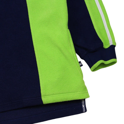 90s Adidas Navy/Green 1/4 Zip Fleece (XXL)