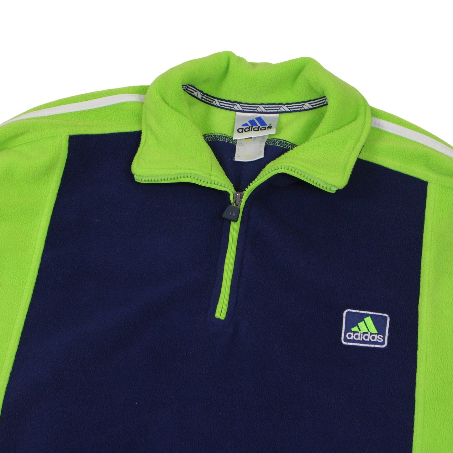 90s Adidas Navy/Green 1/4 Zip Fleece (XXL)