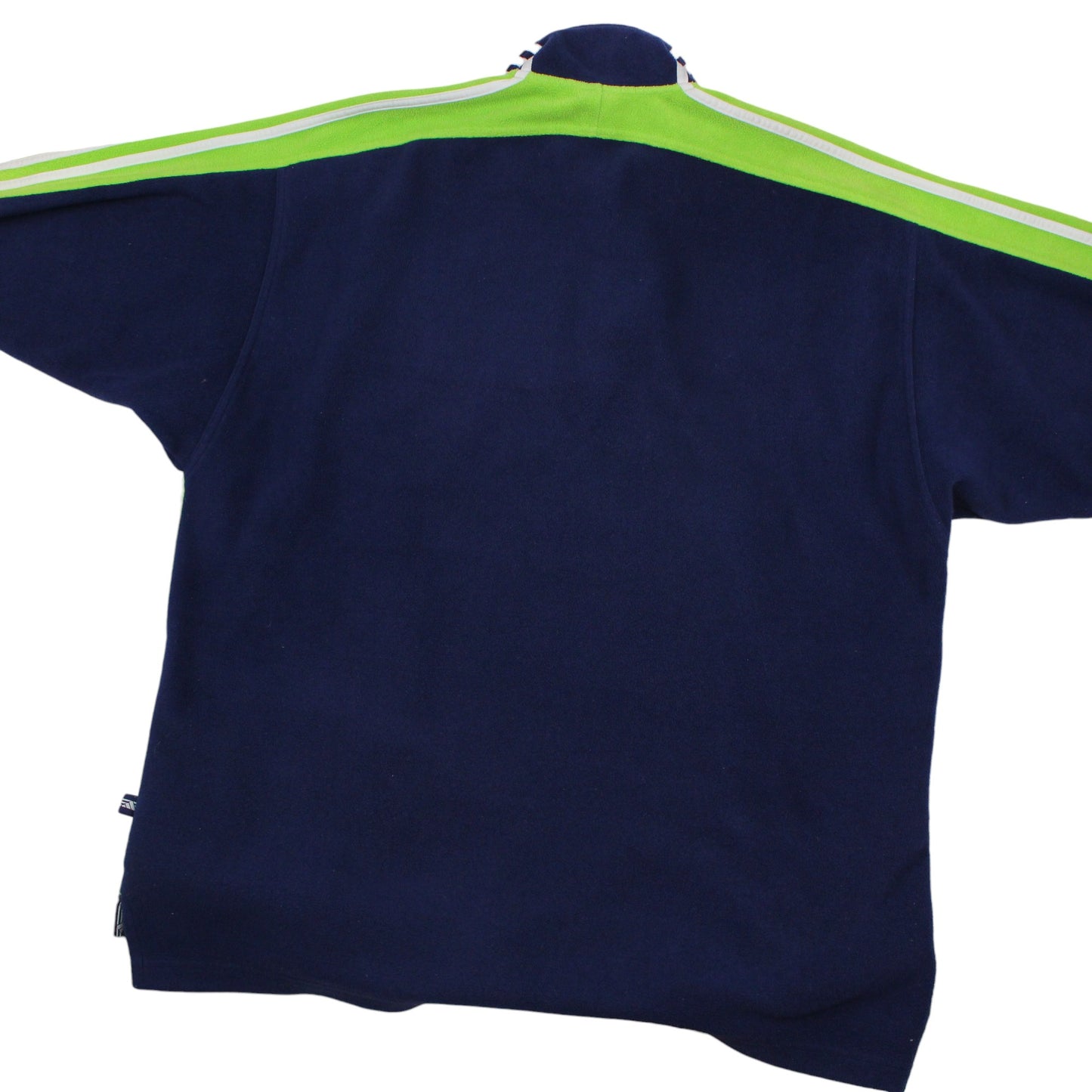 90s Adidas Navy/Green 1/4 Zip Fleece (XXL)