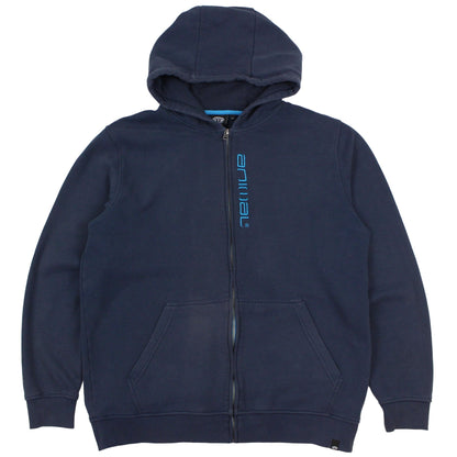 Animal Navy Embroidered Full Zip Hoodie (XL)