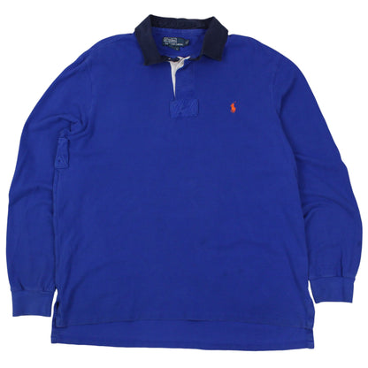 00s Polo Ralph Lauren Blue Rugby Shirt (L)