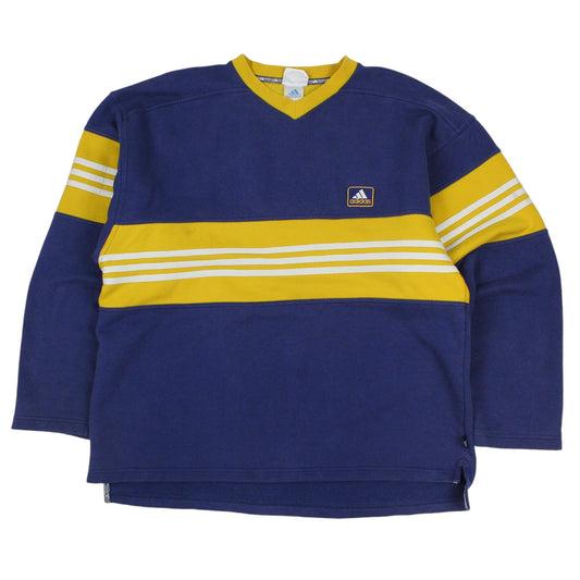 90s Adidas Navy Embroidered Sweatshirt (L)