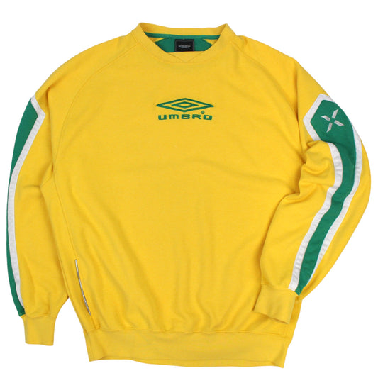 00s Umbro Yellow Embroidered Sweatshirt (M)