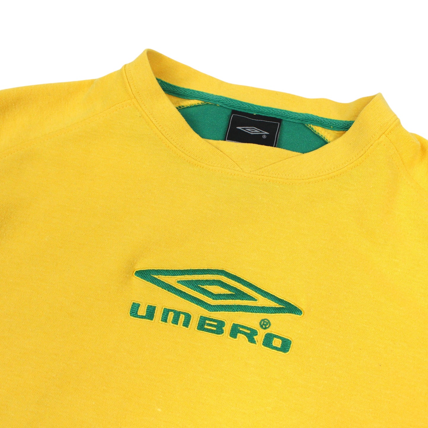 00s Umbro Yellow Embroidered Sweatshirt (M)