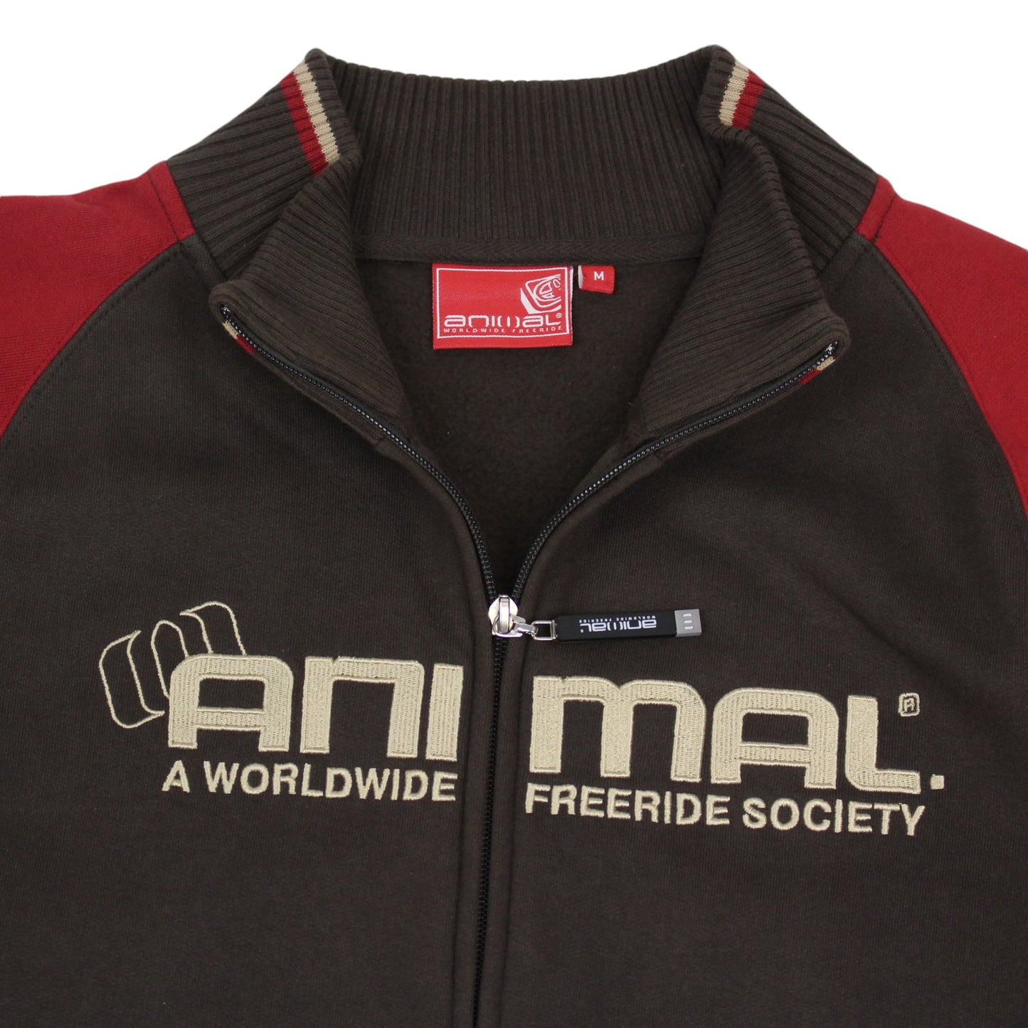 00s Animal Brown Full Zip Sweatshirt (M)