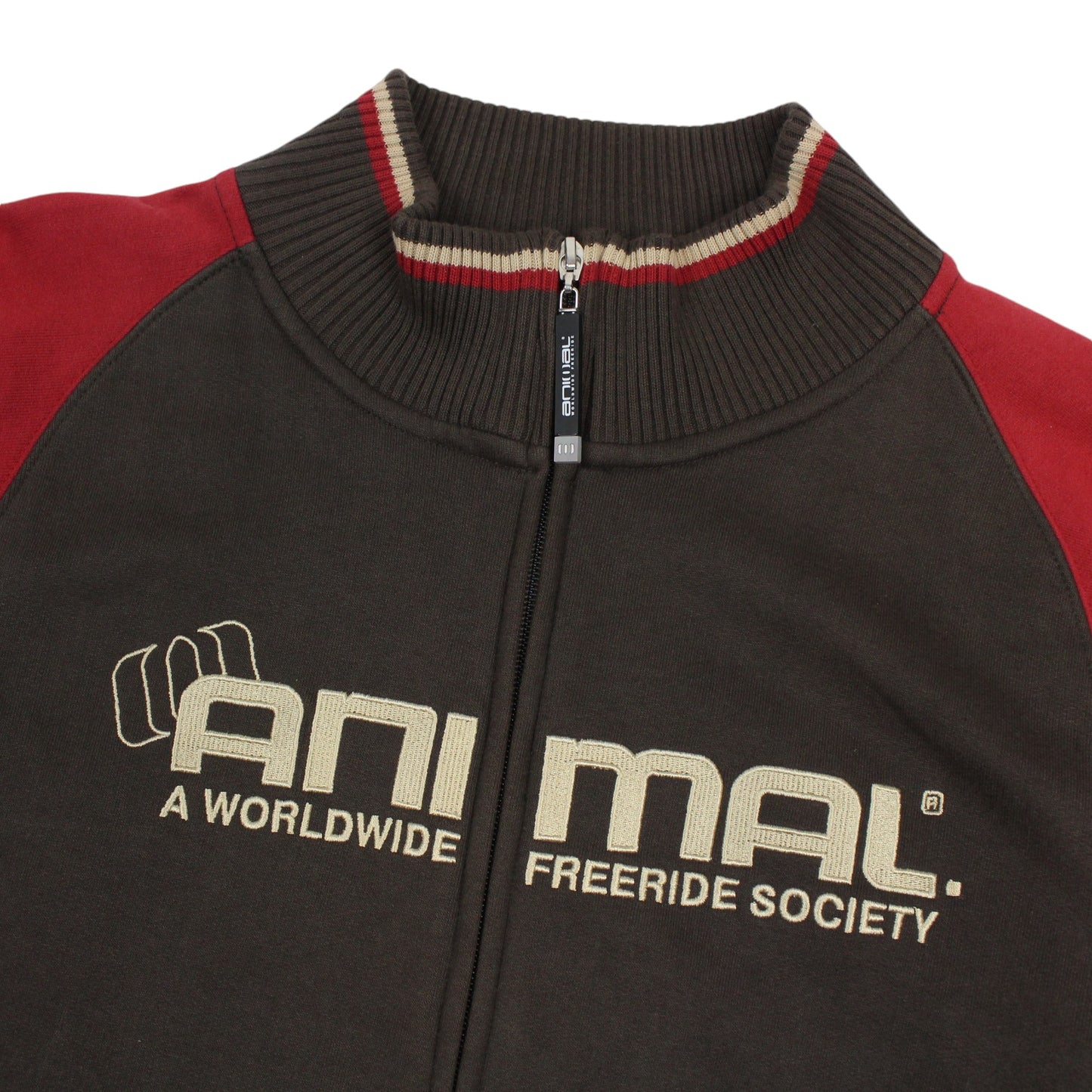 00s Animal Brown Full Zip Sweatshirt (M)