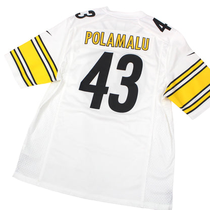 Pittsburgh Steelers Reebok White #43 Polamalu Jersey (L)