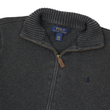 Polo Ralph Lauren Grey Heavy Knit Full Zip Jumper (S)