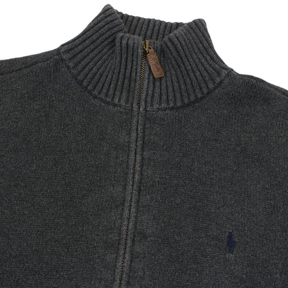 Polo Ralph Lauren Grey Heavy Knit Full Zip Jumper (S)