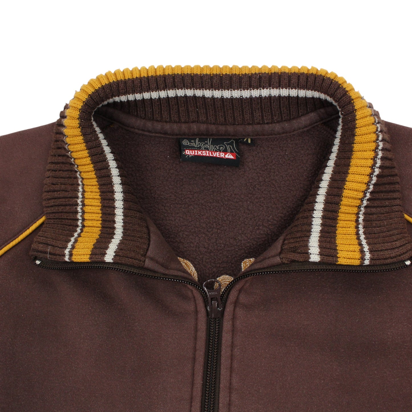 00s Quiksilver Brown Embroidered Full Zip Sweatshirt (M)