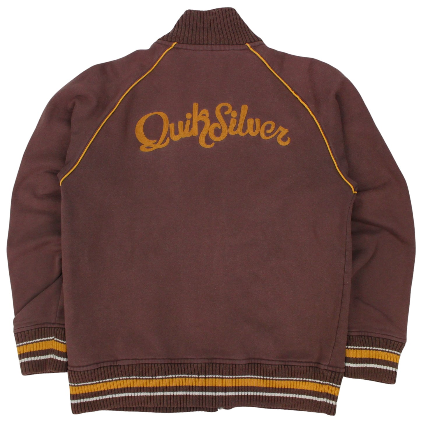 00s Quiksilver Brown Embroidered Full Zip Sweatshirt (M)