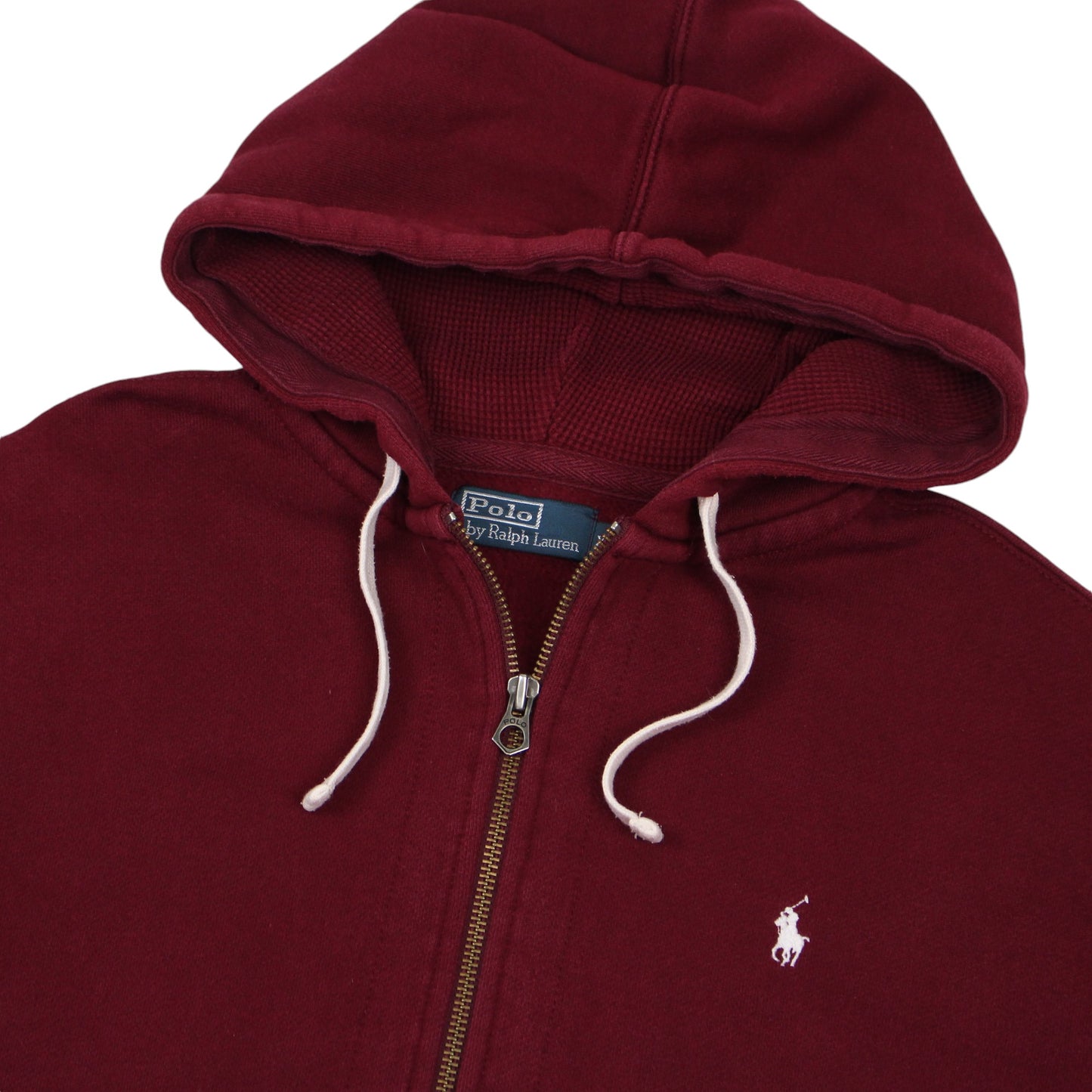 00s Polo Ralph Lauren Burgundy Heavy Full Zip Hoodie (XL)