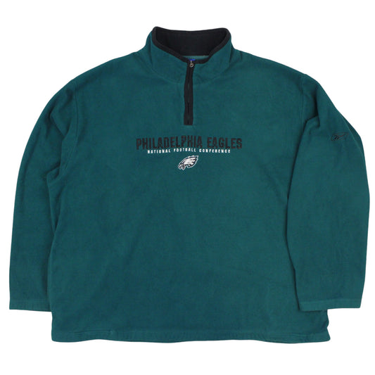 00s Reebok Philadelphia Eagles Green 1/4 zip Fleece (XXL)