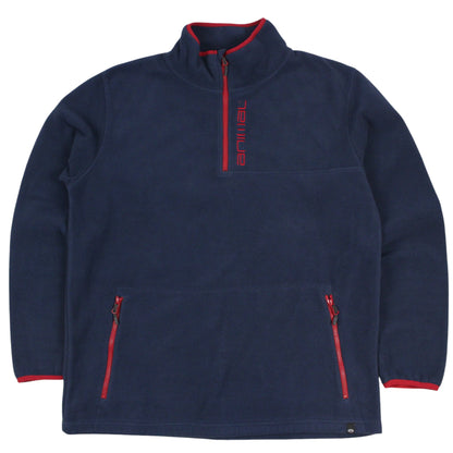 Animal Navy Embroidered 1/4 Zip Fleece (XL)