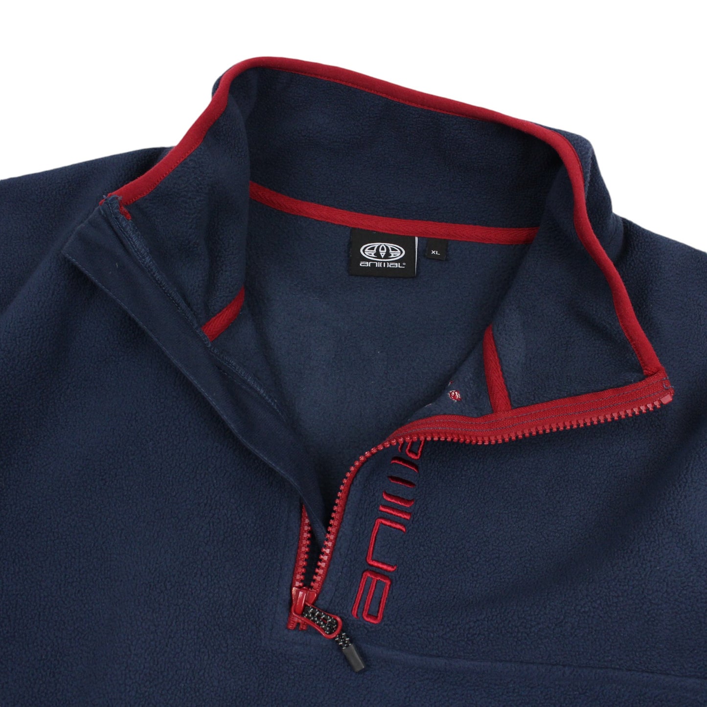 Animal Navy Embroidered 1/4 Zip Fleece (XL)