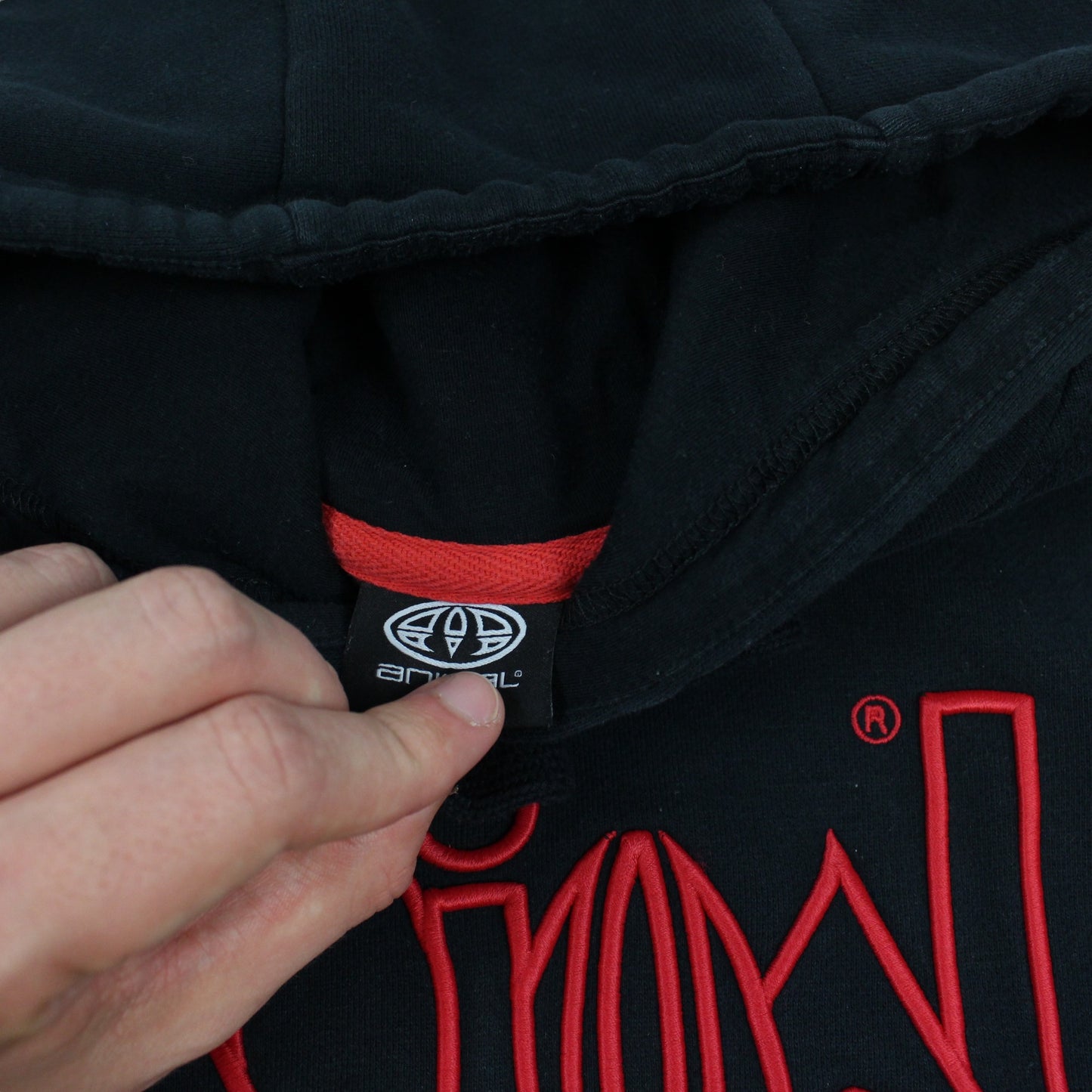 Animal Black Embroidered Hoodie (S)