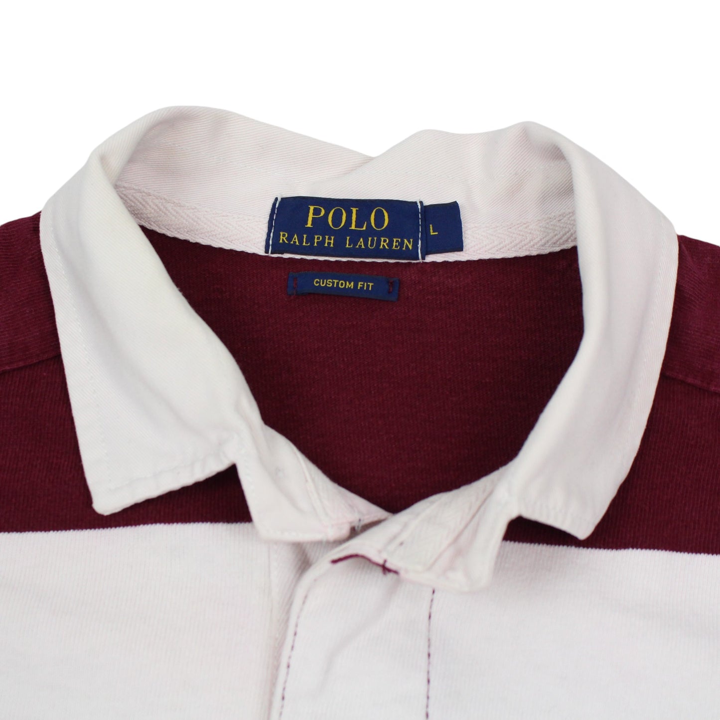 Polo Ralph Lauren Burgundy/White Rugby Shirt (L)