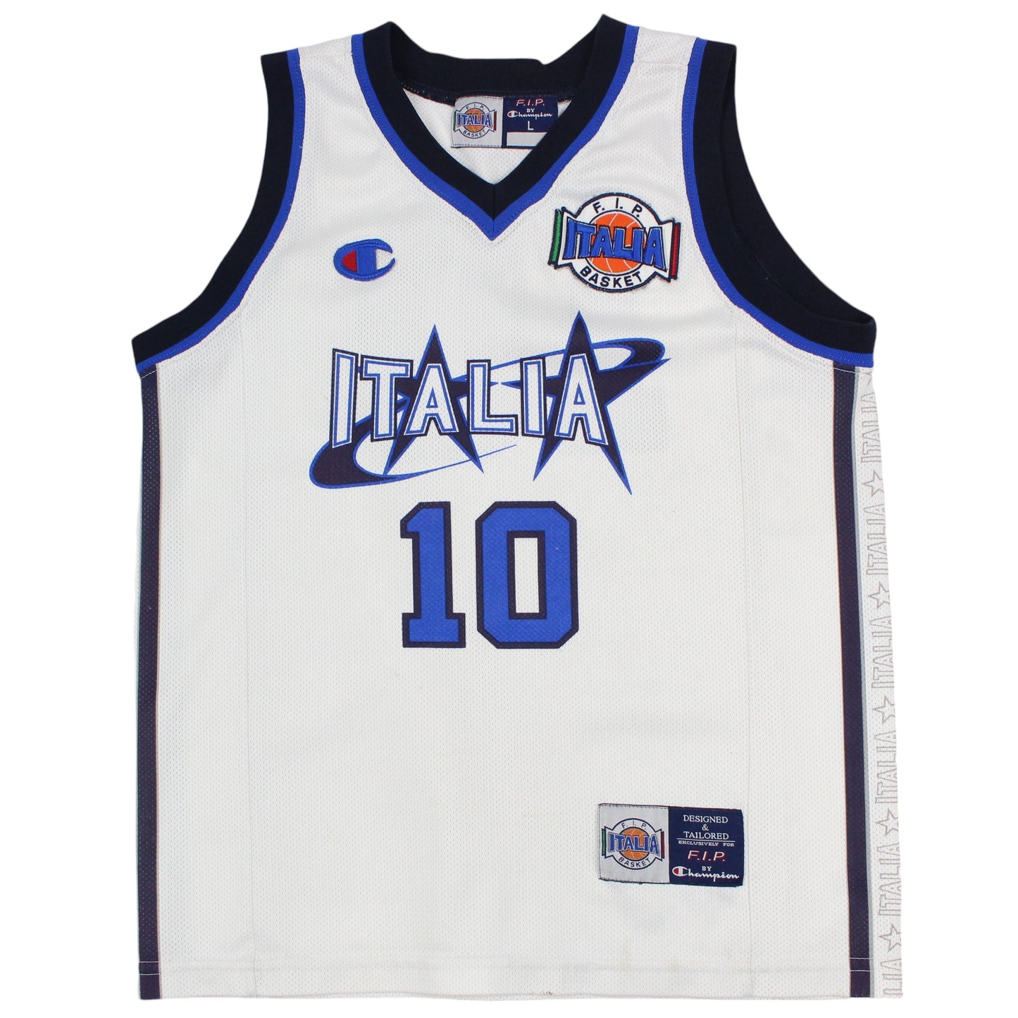 1999 Italia Champion White Basketball Jersey (XS)