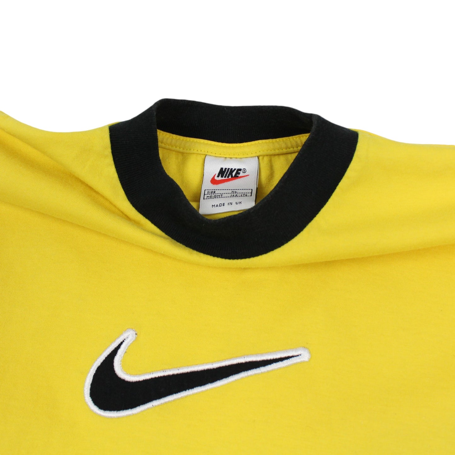 90s Nike Yellow Embroidered T-Shirt (S)