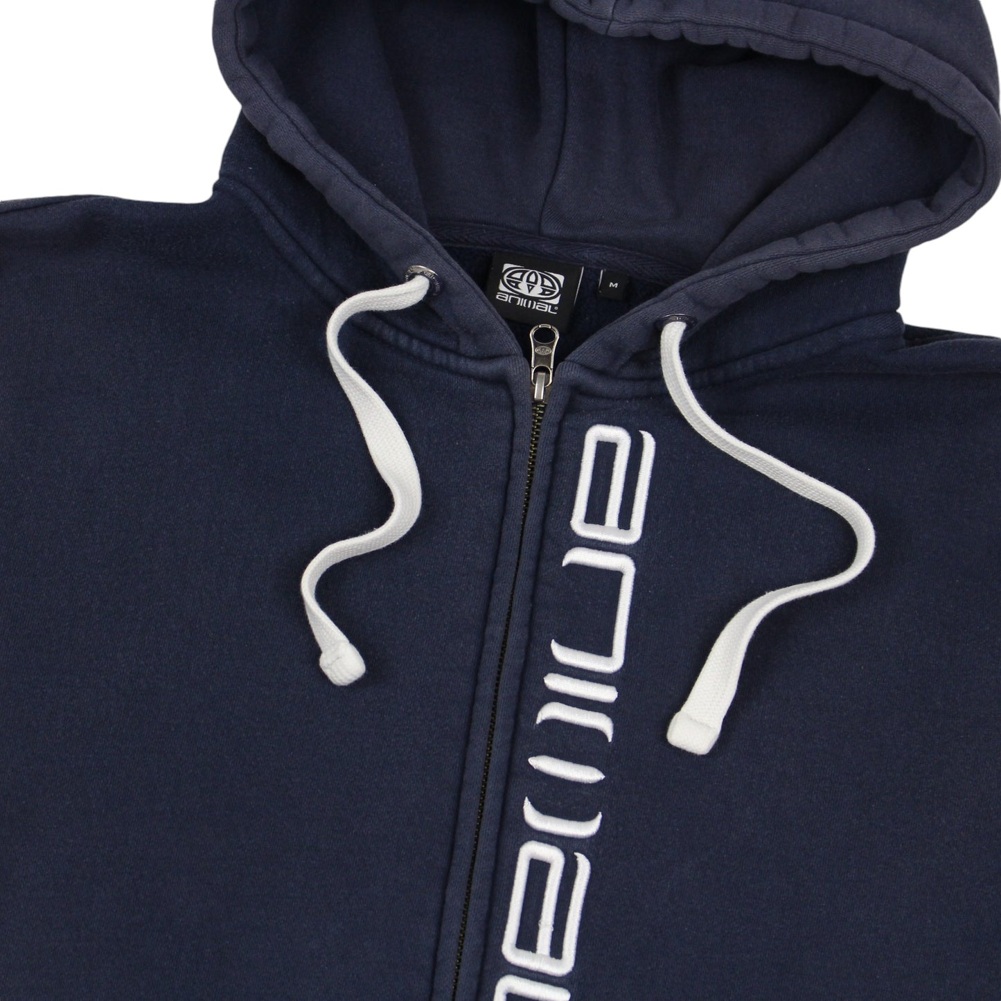 Animal Navy  Embroidered Full Zip Hoodie (M)