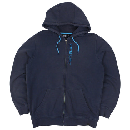 Animal Navy Embroidered Full Zip Hoodie (L)