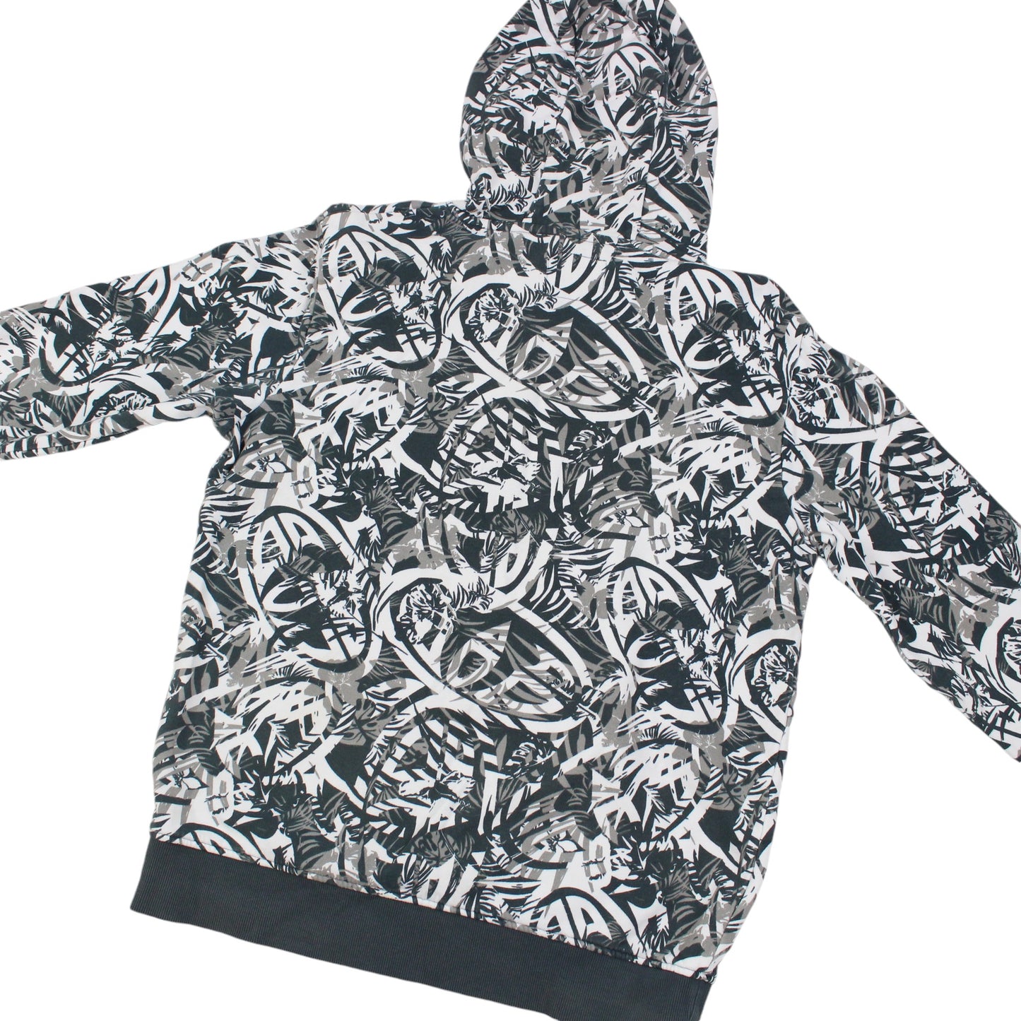 Animal White/Grey Embroidered Hoodie (S)