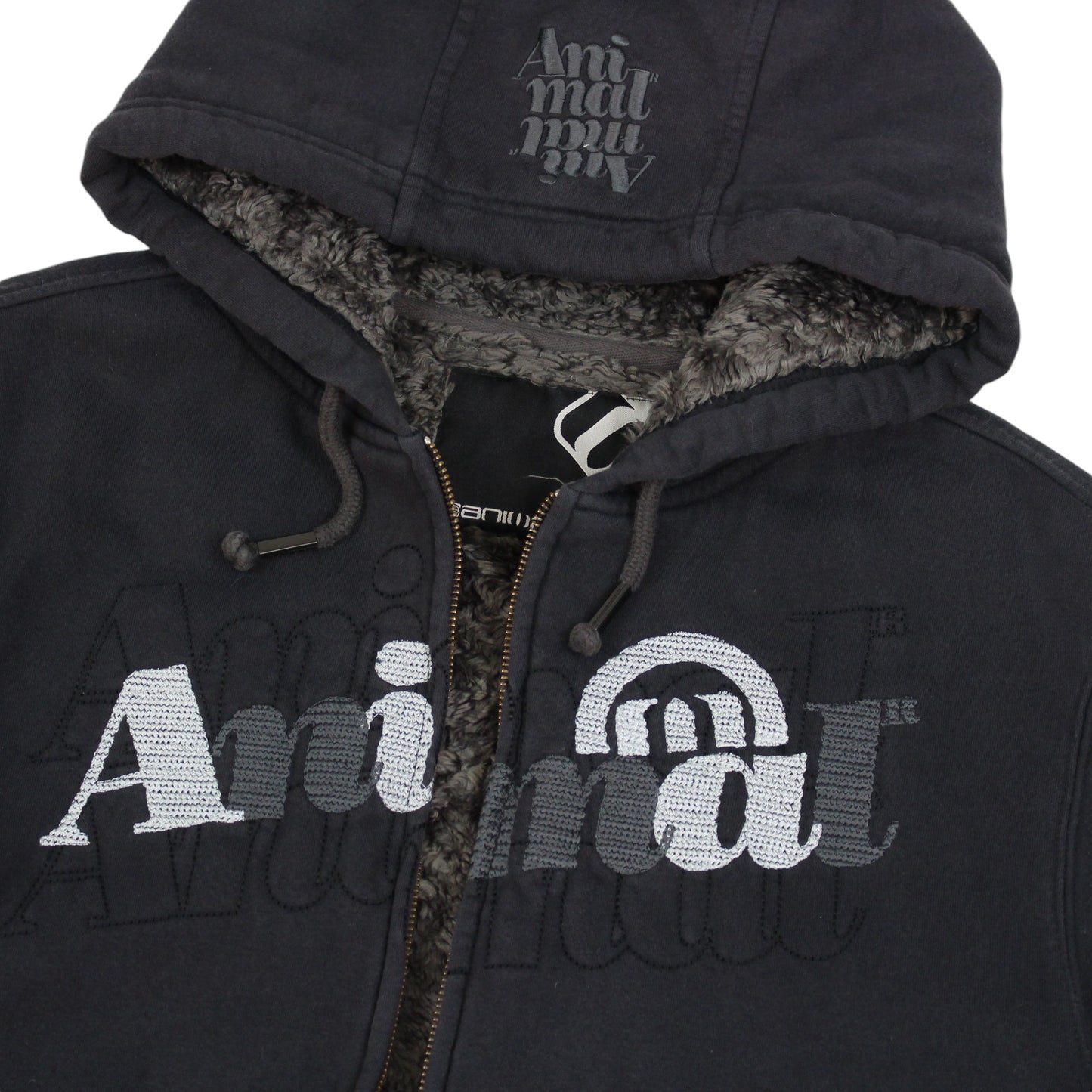 00s Animal Black Heavy Fleece Hoodie (M)