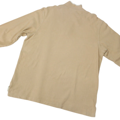 Timberland Beige Embroidered 1/4 Zip Sweatshirt (XL)