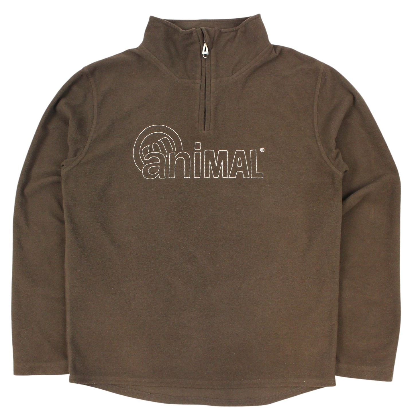 00s Animal Brown Embroidered 1/4 Zip Fleece (M)