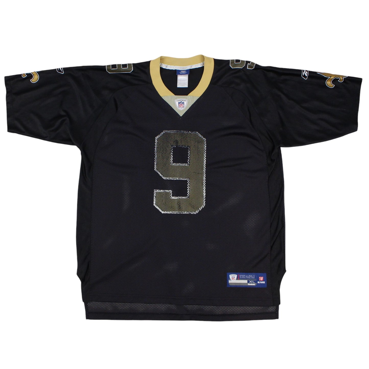 00s New Orleans Saints Reebok Black #9 Brees Jersey (XL)