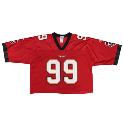 00s Tampa Bay Buccaneers Reebok Red #99 Saap Cropped Jersey (XL)