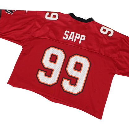 00s Tampa Bay Buccaneers Reebok Red #99 Saap Cropped Jersey (XL)