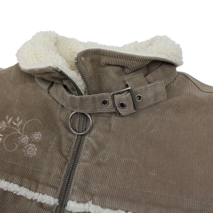 00s Animal Brown Sherpa Lined Cord Jacket (Womens sz 14)