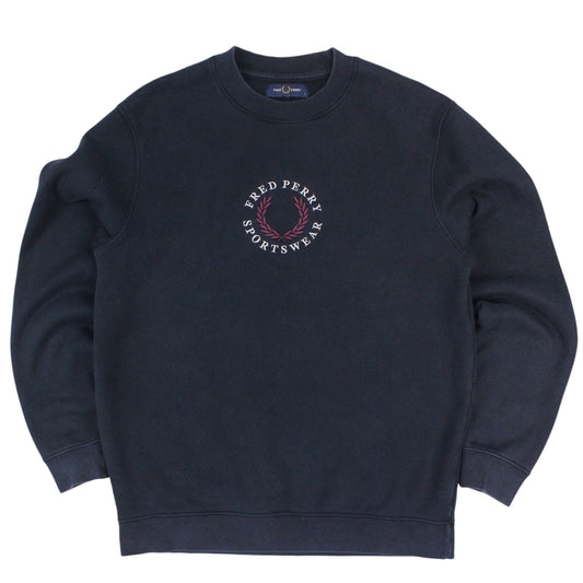 Fred Perry Navy Embroidered Sweatshirt (S)