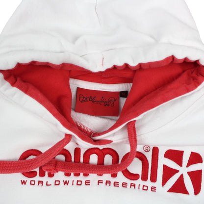 00s Animal White Embrodiered Hoodie (Womens SZ 14)