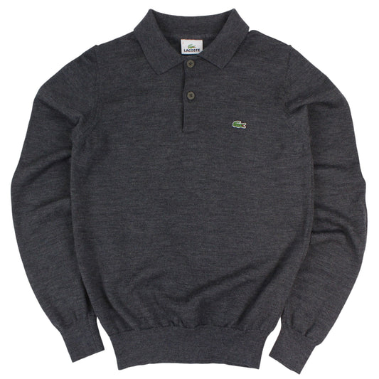 Lacoste Grey Collared Knitted Jumper (S)