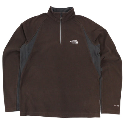 The North Face Brown Embroidered 1/4 Zip Fleece (S)