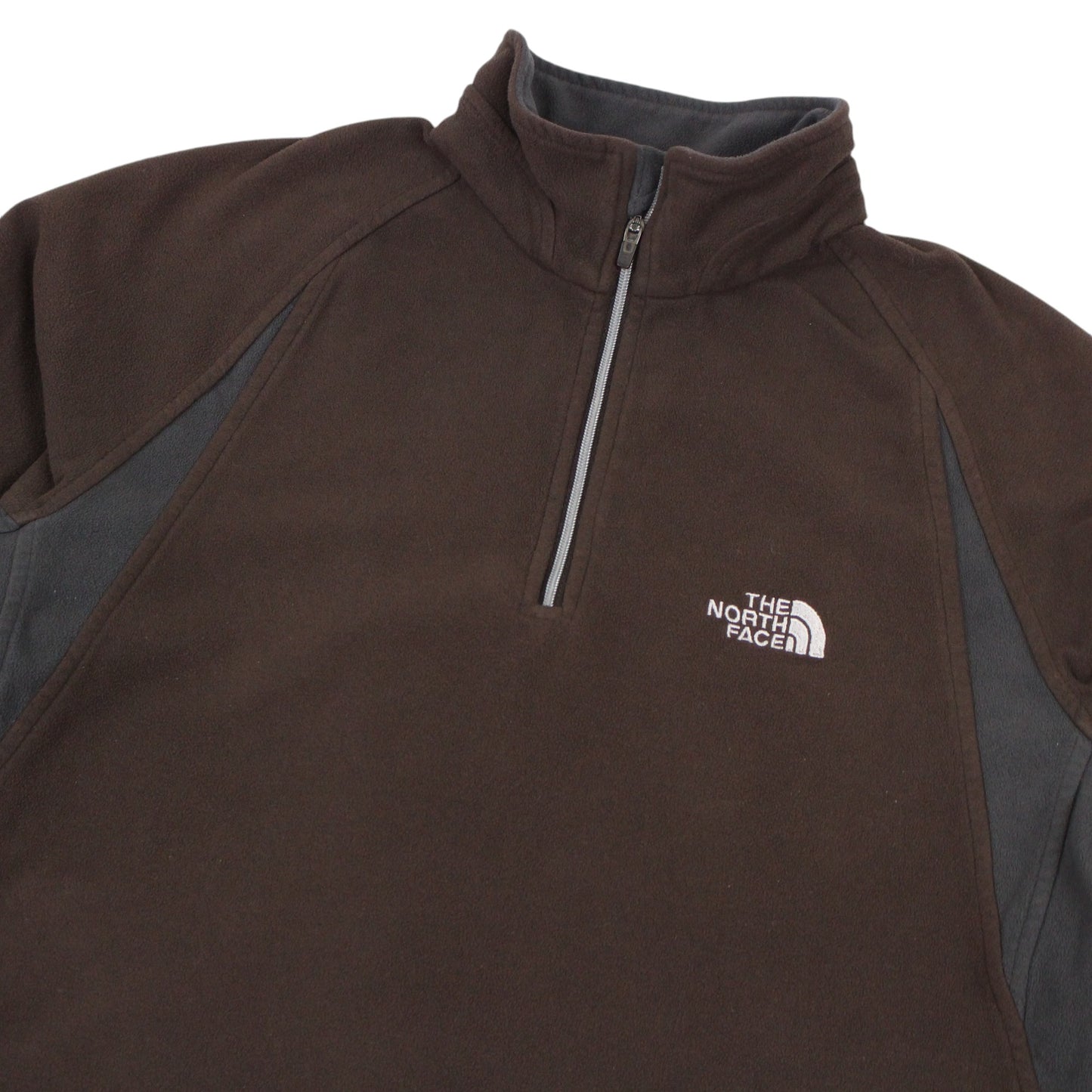 The North Face Brown Embroidered 1/4 Zip Fleece (S)