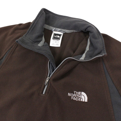 The North Face Brown Embroidered 1/4 Zip Fleece (S)