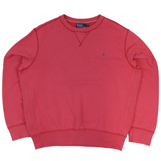 00s Polo Ralph Lauren Red Heavy Embroidered Sweatshirt (L)