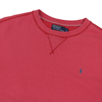 00s Polo Ralph Lauren Red Heavy Embroidered Sweatshirt (L)